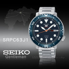 Load image into Gallery viewer, Seiko 5 Sports Automatic Blue Dial Silver Steel Strap Watch for Men - SRPC63J1