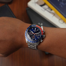 Load image into Gallery viewer, Seiko Prospex Speedtimer Solar Chronograph Blue Dial Silver Steel Strap Watch for Men - SSC913