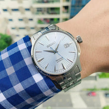 Load image into Gallery viewer, Seiko Presage Cocktail Time Automatic Ice Blue Dial Silver Steel Strap Watch for Men - SRPE19J1