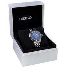 Load image into Gallery viewer, Seiko Presage Cocktail Time Automatic Blue Dial Silver Steel Strap Watch for Men - SRPB41J1