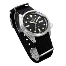 Load image into Gallery viewer, Seiko 5 Sports Automatic Black Dial Black Nylon Strap Watch for Men - SRPE67K1