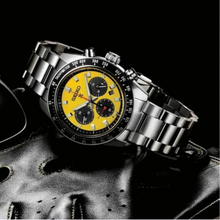 Load image into Gallery viewer, Seiko Prospex Speedtimer Solar Chronograph Yellow Dial Silver Steel Strap Watch for Men - SSC929