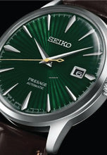 Load image into Gallery viewer, Seiko Presage Cocktail Time Automatic Green Dial Brown Leather Strap Watch for Men - SRPD37J1