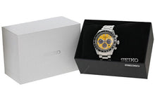 Load image into Gallery viewer, Seiko Prospex Speedtimer Solar Chronograph Yellow Dial Silver Steel Strap Watch for Men - SSC929