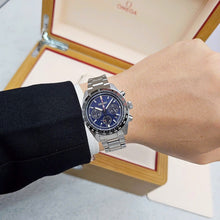 Load image into Gallery viewer, Seiko Prospex Speedtimer Solar Chronograph Blue Dial Silver Steel Strap Watch for Men - SSC815