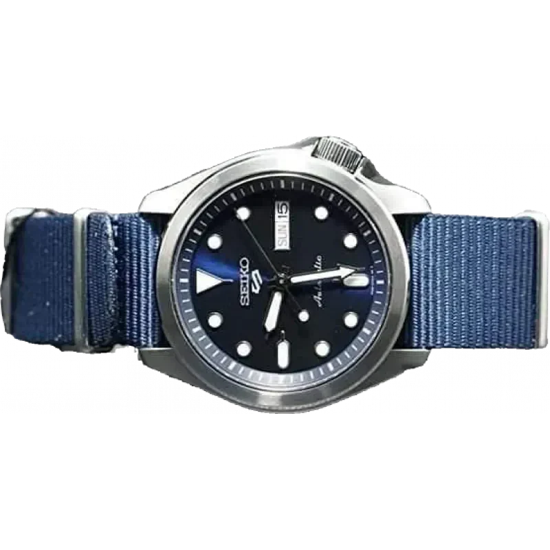 Seiko 5 Sports Automatic Blue Dial Blue Nylon Strap Watch for Men - SRPE63K1