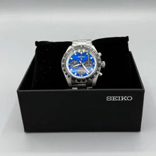 Load image into Gallery viewer, Seiko Speedtimer Solar US Special Edition Blue Dial Silver Steel Strap Watch for Men - SSC931