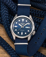 Load image into Gallery viewer, Seiko 5 Sports Automatic Blue Dial Blue Nylon Strap Watch for Men - SRPE63K1