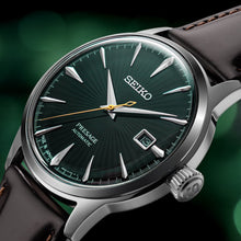 Load image into Gallery viewer, Seiko Presage Cocktail Time Automatic Green Dial Brown Leather Strap Watch for Men - SRPD37J1