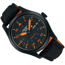 Load image into Gallery viewer, Seiko 5 Sports Flieger Pilot Automatic Black Dial Black Nylon Strap Watch for Men - SRPH33K1