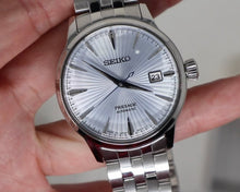 Load image into Gallery viewer, Seiko Presage Cocktail Time Automatic Ice Blue Dial Silver Steel Strap Watch for Men - SRPE19J1