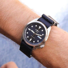 Load image into Gallery viewer, Seiko 5 Sports Automatic Blue Dial Blue Nylon Strap Watch for Men - SRPE63K1