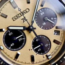 Load image into Gallery viewer, Seiko Prospex Speedtimer Solar Chronograph Gold Dial Silver Steel Strap Watch for Men - SSC817