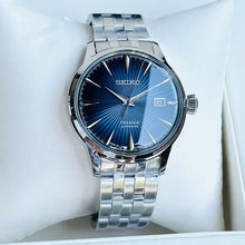Load image into Gallery viewer, Seiko Presage Cocktail Time Automatic Blue Dial Silver Steel Strap Watch for Men - SRPB41J1
