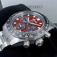 Load image into Gallery viewer, Seiko Prospex US Special Edition Speedtimer Solar Chronograph Red Dial Silver Steel Strap Watch for Men - SSC927