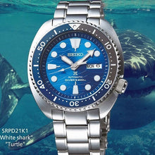 Load image into Gallery viewer, Seiko Prospex Save The Ocean Diver's Automatic Blue Dial Silver Steel Strap Watch for Men - SRPD21J1