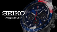 Load image into Gallery viewer, Seiko Prospex Speedtimer Solar Chronograph Blue Dial Silver Steel Strap Watch for Men - SSC913