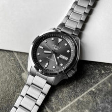 Load image into Gallery viewer, Seiko 5 Sports Automatic Grey Dial Silver Steel Strap Watch for Men - SRPE51K1