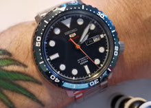 Load image into Gallery viewer, Seiko 5 Sports Automatic Blue Dial Silver Steel Strap Watch for Men - SRPC63J1