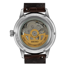 Load image into Gallery viewer, Seiko Cocktail Time Automatic Blue Dial Brown Leather Strap Watch for Men - SRPK15K1