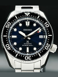 Seiko Prospex Marinemaster Automatic Scuba Divers Blue Dial Silver Steel Strap Watch for Men - SPB187J1