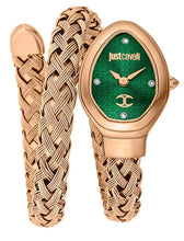 Load image into Gallery viewer, Just Cavalli Novara Green Dial Rose Gold Steel Strap Watch for Women - JC1L264M0045