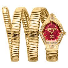Load image into Gallery viewer, Just Cavalli Mesmerizing Red Dal Gold Steel Strap Watch for Women - JC1L304M0035