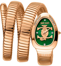 Load image into Gallery viewer, Just Cavalli Glam Evo 5 Green Dial Rose Gold Steel Strap Watch for Women - JC1L228M0055