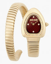 Load image into Gallery viewer, Just Cavalli Lady Snake Red Dial Gold Steel Strap Watch for Women - JC1L249M0025