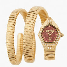 Load image into Gallery viewer, Just Cavalli Mesmerizing Red Dal Gold Steel Strap Watch for Women - JC1L304M0035