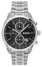Load image into Gallery viewer, Hugo Boss Grand Prix Chronograph Black Dial Silver Steel Strap Watch for Men - 1514251
