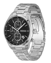 Load image into Gallery viewer, Hugo Boss Grand Prix Chronograph Black Dial Silver Steel Strap Watch for Men - 1514251