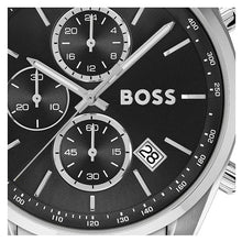 Load image into Gallery viewer, Hugo Boss Grand Prix Chronograph Black Dial Silver Steel Strap Watch for Men - 1514251