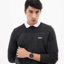 Load image into Gallery viewer, Hugo Boss Grand Prix Chronograph Black Dial Silver Steel Strap Watch for Men - 1514251