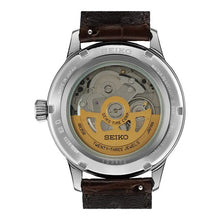 Load image into Gallery viewer, Seiko Cocktail Time Automatic Blue Dial Brown Leather Strap Watch for Men - SRPK15K1