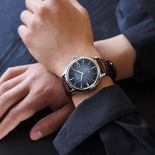 Load image into Gallery viewer, Seiko Cocktail Time Automatic Blue Dial Brown Leather Strap Watch for Men - SRPK15K1