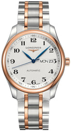 Longines Master Collection Automatic Stainless Steel and Rose Gold Silver Dial Day-Date Mens Watch L2.755.5.79.7