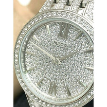 Load image into Gallery viewer, Bulova Crystal Collection Silver Dial Silver Steel Strap Watch for Women - 96L243