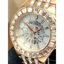 Load image into Gallery viewer, Bulova Phantom White Dial with Swarovski Baguettes Rose Gold Steel Strap Watch for Women - 98L268