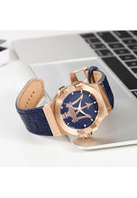 Load image into Gallery viewer, Maserati Potenza 42mm Rose Gold &amp; Blue Dial Blue Leather Strap Watch For Men - R8851108027