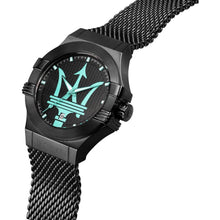 Load image into Gallery viewer, Maserati Potenza Aqua Edition Black Dial Black Mesh Bracelet Watch For Men - R8853144002