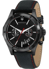 Load image into Gallery viewer, Maserati Circuito Black Dial Black Leather Strap Watch For Men - R8871627004