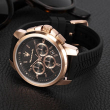 Load image into Gallery viewer, Maserati Successo 44mm Black Rose Gold Dial Black Rubber Strap Watch For Men - R8871621012