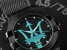Load image into Gallery viewer, Maserati Potenza Aqua Edition Black Dial Black Mesh Bracelet Watch For Men - R8853144002