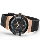 Load image into Gallery viewer, Maserati Potenza Black &amp; Rose Gold Dial Black Rubber Strap Watch For Men - R8851108002
