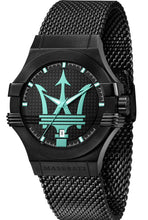 Load image into Gallery viewer, Maserati Potenza Aqua Edition Black Dial Black Mesh Bracelet Watch For Men - R8853144002