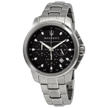 Load image into Gallery viewer, Maserati Successo Chronograph Black Dial Silver Steel Strap Watch For Men - R8873621001