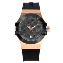 Load image into Gallery viewer, Maserati Potenza Black &amp; Rose Gold Dial Black Rubber Strap Watch For Men - R8851108002