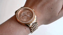 Load image into Gallery viewer, Bulova Crystal Silver Dial Rose Gold Steel Strap Watch for Women - 97N101