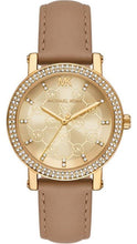 Load image into Gallery viewer, Michael Kors Corey Analog Gold Dial Brown Leather Strap Watch for Women - MK2986